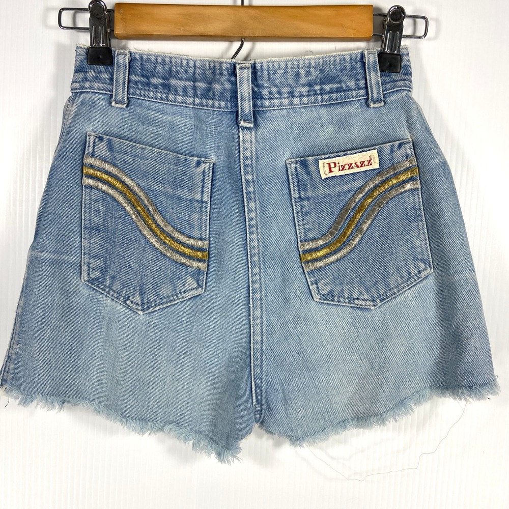 Vintage 90s Pizzazz‎ Blue Denim Cut Off Jean Shorts Junior Womens 23 Waist